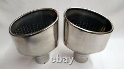 6 x 4 Oval Dual Exhaust Tailpipes Tips Chrome Audi RS4 RS3 GOLF R Leon Cupra