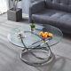 90cm Round Centre Table In Chrome Large Coffee Table & Crisscross Rings Legs