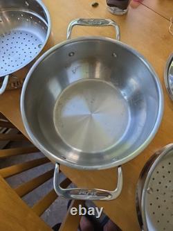 ALL-CLAD 10Double Steamer Pot with 2 Baskets USA Used Once EUC