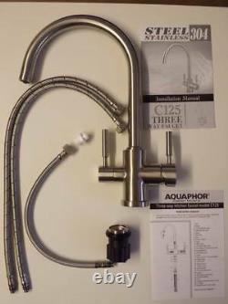 AQUAPHOR 3 Way Tap Water Filter Kitchen Sink Mixer Twin Lever