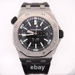 AUDEMARS PIGUET Royal Oak Offshore Diver 42mm Black Dial Steel Watch Ref 15710ST