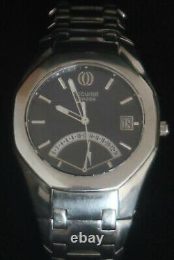 Accurist Gmt106 Commemorative Mens Watch Blue Chrome Dial Stainless Steel Strap