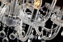 Aglow INTClassic 10 Light Candle-shaped Pendant Chandelier Crystal Drops, Clear