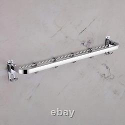 Anti Rust 304 Grade Stainless Steel Folding Towel Rod with Hooks For Bathroom