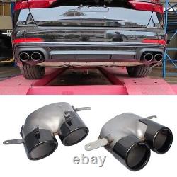 Audi A6 A7 To S6 S7 Stainless Steel Black Chrome Exhaust Tips Conversion 2015-18