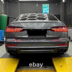 Audi A6 A7 To S6 S7 Stainless Steel Black Chrome Exhaust Tips Conversion 2015-18