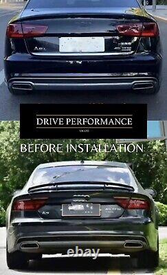 Audi A6 A7 To S6 S7 Stainless Steel Black Chrome Exhaust Tips Conversion 2015-18