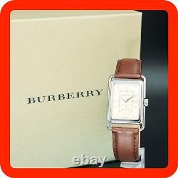 BOXED MINT BURBERRY BU1202 Tank shape small second New Band Square MEN Watch