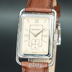 BOXED MINT BURBERRY BU1202 Tank shape small second New Band Square MEN Watch