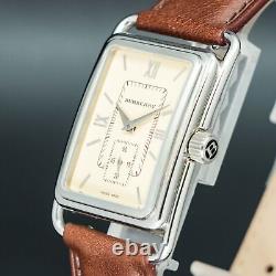 BOXED MINT BURBERRY BU1202 Tank shape small second New Band Square MEN Watch