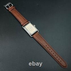 BOXED MINT BURBERRY BU1202 Tank shape small second New Band Square MEN Watch