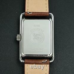 BOXED MINT BURBERRY BU1202 Tank shape small second New Band Square MEN Watch