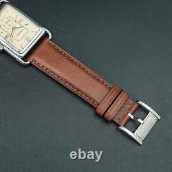BOXED MINT BURBERRY BU1202 Tank shape small second New Band Square MEN Watch