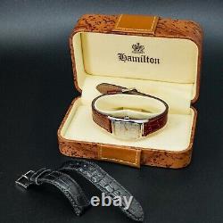 BOXED MINT HAMILTON 6265 BOULTON Small Second Gold Silver Tank Shape Men