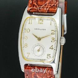 BOXED MINT HAMILTON 6265 BOULTON Small Second Gold Silver Tank Shape Men