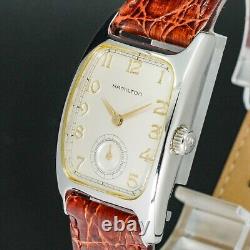 BOXED MINT HAMILTON 6265 BOULTON Small Second Gold Silver Tank Shape Men