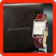 Boxed N-mint Burberry Bu1202 Tank Shape Small Second New Band Square Men Watch