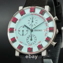 BOXED N-MINT SEIKO SOTTSASS 7T92-0SS0 Sky Blue Chronograph Limited SCEB023 Men