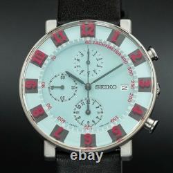 BOXED N-MINT SEIKO SOTTSASS 7T92-0SS0 Sky Blue Chronograph Limited SCEB023 Men