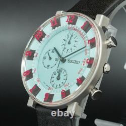BOXED N-MINT SEIKO SOTTSASS 7T92-0SS0 Sky Blue Chronograph Limited SCEB023 Men
