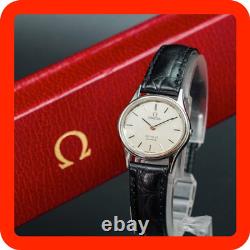 BOXED Vintage1979 OMEGA De Ville Cal. 1353 591.0022 SilverOval Quartz Women Watch