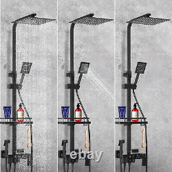 Bathroom Mixer Shower Thermostatic Four Head Square Rainfall Head Handset Chrome