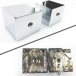 Bathroom Thermosmatic Shower Mixer Chrome Square Twin Head Concealed Valve Set