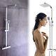 Bathroom Thermostatic Exposed Shower Mixer Rain Bath 12 Large Square Set Chrome
