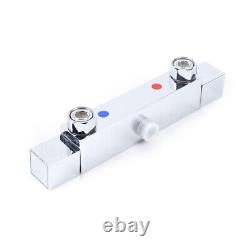 Bathroom Thermostatic Exposed Shower Mixer Rain Bath 12 Large Square Set Chrome
