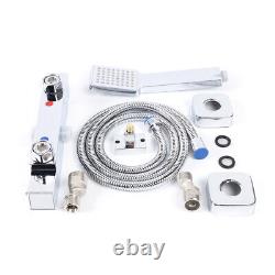 Bathroom Thermostatic Exposed Shower Mixer Rain Bath 12 Large Square Set Chrome