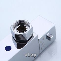 Bathroom Thermostatic Exposed Shower Mixer Rain Bath 12 Large Square Set Chrome