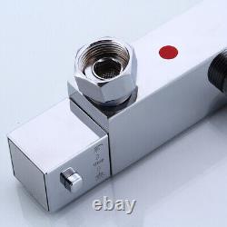 Bathroom Thermostatic Exposed Shower Mixer Rain Bath 12 Large Square Set Chrome