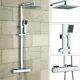 Bathroom Thermostatic Exposed Shower Mixer Tap Twin Head Large Square Bar Set