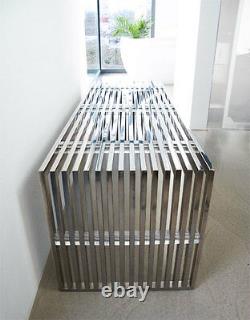 Bauhaus stainless steel coffee table living room with acrylic distance pieces
