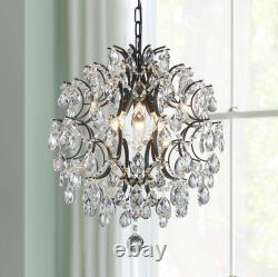 Bestier Black Modern Pendant Chandelier Crystal Raindrop Lighting Ceiling Light