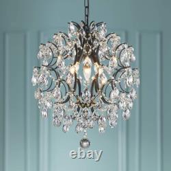 Bestier Black Modern Pendant Chandelier Crystal Raindrop Lighting Ceiling Light