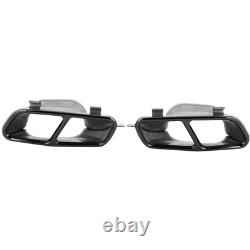 Black Chrome 2pcs Quad Exhaust Tips Stainless Steel Fit For MercedesAMG A45 W176