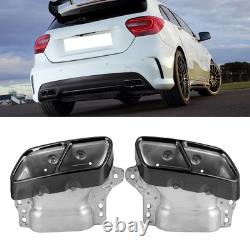 Black Chrome 2pcs Quad Exhaust Tips Stainless Steel Fit For MercedesAMG A45 W176