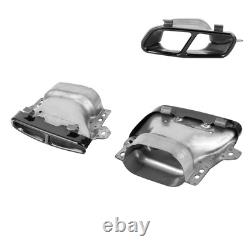 Black Chrome 2pcs Quad Exhaust Tips Stainless Steel Fit For MercedesAMG A45 W176