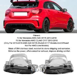 Black Chrome 2pcs Quad Exhaust Tips Stainless Steel Fit For MercedesAMG A45 W176