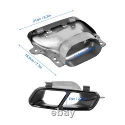 Black Chrome 2pcs Quad Exhaust Tips Stainless Steel Fit For MercedesAMG A45 W176
