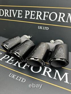 Black Chrome Exhaust Tailpipe Tips Porsche Macan 2.0T 95B 2014-2018 Stainless
