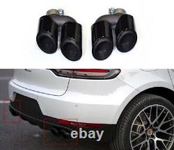 Black Chrome Exhaust Tailpipe Tips Porsche Macan 2.0T 95B 2014-2018 Stainless