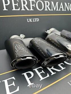Black Chrome Exhaust Tailpipe Tips Porsche Macan 2.0T 95B 2014-2018 Stainless