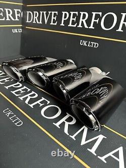 Black Chrome Exhaust Tailpipe Tips Porsche Macan 2.0T 95B 2019-2021 Stainless