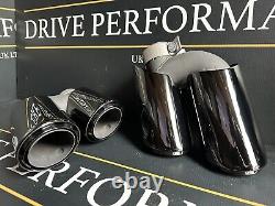 Black Chrome Exhaust Tailpipe Tips Porsche Macan 2.0T 95B 2019-2021 Stainless