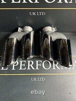 Black Chrome Exhaust Tailpipe Tips Porsche Macan 2.0T 95B 2019-2021 Stainless