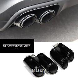 Black Chrome Exhaust Tailpipe Tips Porsche Macan 2.0T 95B 2019-2021 Stainless