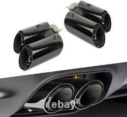Black Chrome Exhaust Tailpipe Tips Porsche Macan 2.0T 95B 2019-2021 Stainless