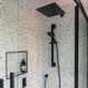 Black Square 300mm Fixed Shower Head